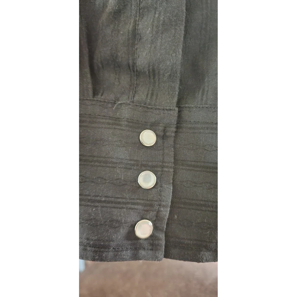 Ely Cattleman Shirt Mens Large Black Pearl Snap Western Cowboy Button Up A500 - Picture 7 of 10